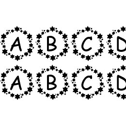 pf surrounded by stars Font File